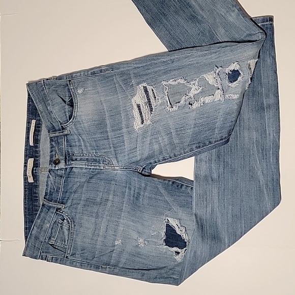 Guess Power Curvy Slim Ankle Jeans Women’s 31 Blue Mid Rise Stretch Distressed - Picture 6 of 12